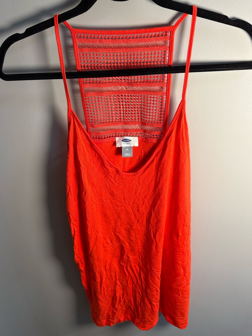 Old Navy Women's Neon Orange Crochet-Back Camisole